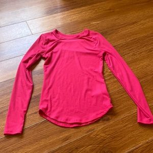 long sleeve bright pink shirt